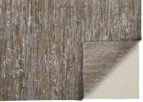 2' X 3' Brown and Ivory Wool Abstract Hand Knotted Area Rug