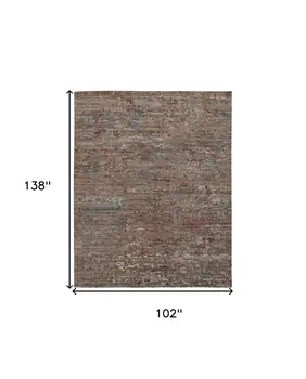 9' X 12' Red And Blue Wool Abstract Hand Knotted Area Rug
