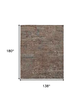 12' X 15' Red And Blue Wool Abstract Hand Knotted Area Rug