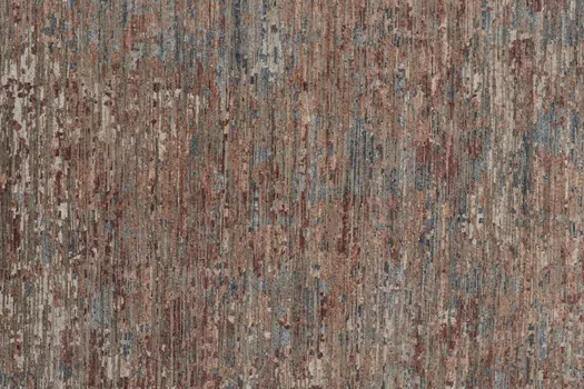 2' X 3' Blue and Red Wool Abstract Hand Knotted Area Rug