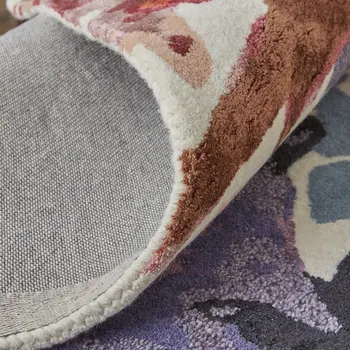 2' X 3' Blue and Red Floral Hand Tufted Area Rug