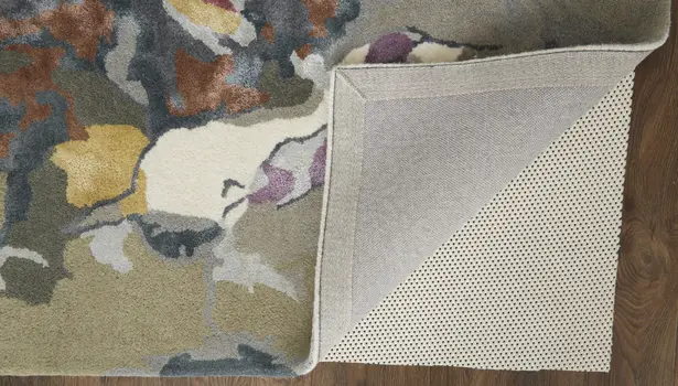 10' X 14' Pink and Green Wool Floral Hand Tufted Area Rug