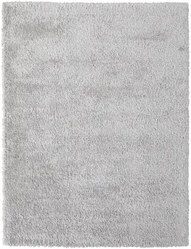 8' X 10' Silver And Gray Shag Power Loom Stain Resistant Area Rug