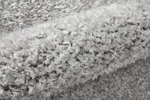 8' X 10' Silver And Gray Shag Power Loom Stain Resistant Area Rug