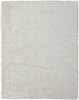 8' X 10' White Shag Power Loom Stain Resistant Area Rug