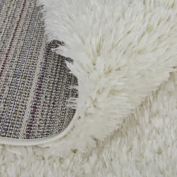 8' X 10' White Shag Power Loom Stain Resistant Area Rug