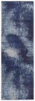 8' Blue and Purple Abstract Power Loom Runner Rug