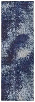 10' Blue and Purple Abstract Power Loom Runner Rug