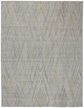8' X 10' Gray And Ivory Abstract Hand Woven Area Rug