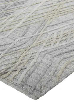 8' X 10' Gray And Ivory Abstract Hand Woven Area Rug