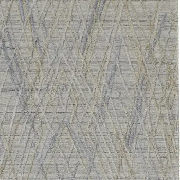 8' Gray And Ivory Abstract Hand Woven Runner Rug