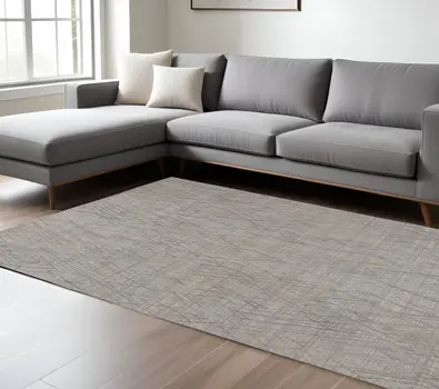 10' X 14' Gray And Blue Abstract Hand Woven Area Rug