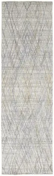 10' Blue and Gray Abstract Hand Woven Runner Rug