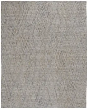 12' X 15' Gray And Blue Abstract Hand Woven Area Rug