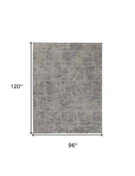 8' X 10' Gray And Ivory Abstract Hand Woven Area Rug
