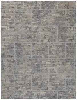 10' X 14' Gray And Ivory Abstract Hand Woven Area Rug