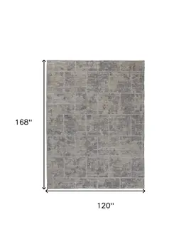 10' X 14' Gray And Ivory Abstract Hand Woven Area Rug