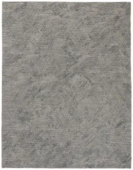 5' X 8' Gray Abstract Hand Woven Area Rug
