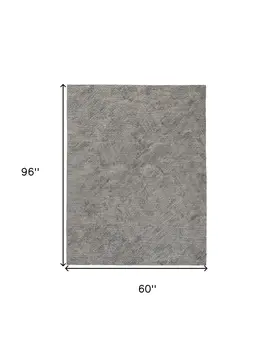 5' X 8' Gray Abstract Hand Woven Area Rug