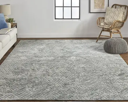 2' X 3' Gray Abstract Hand Woven Area Rug