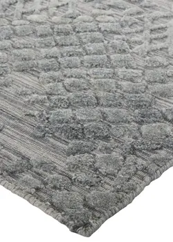 2' X 3' Gray Abstract Hand Woven Area Rug
