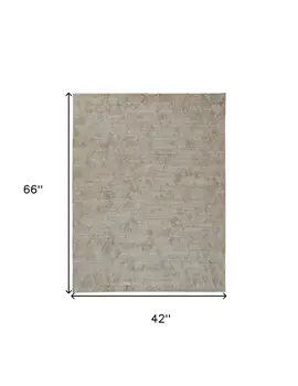 4' X 6' Gray And Taupe Abstract Hand Woven Area Rug
