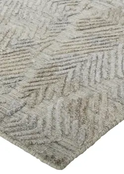 8' X 10' Gray And Taupe Abstract Hand Woven Area Rug