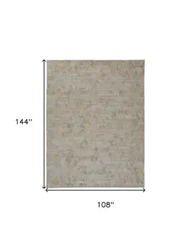 9' X 12' Gray And Taupe Abstract Hand Woven Area Rug