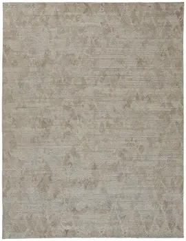 10' X 14' Gray And Taupe Abstract Hand Woven Area Rug