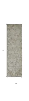 10' Gray And Taupe Abstract Hand Woven Runner Rug