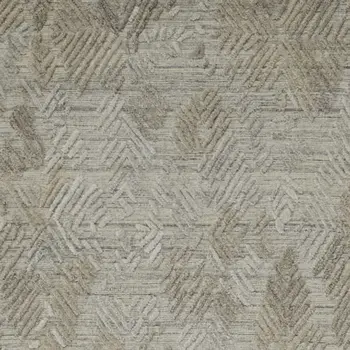 10' Gray And Taupe Abstract Hand Woven Runner Rug