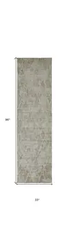 8' Gray And Taupe Abstract Hand Woven Runner Rug