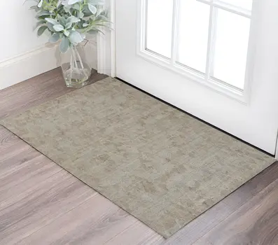 2' X 3' Taupe Abstract Hand Woven Area Rug