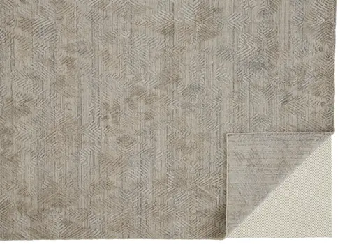 2' X 3' Taupe Abstract Hand Woven Area Rug