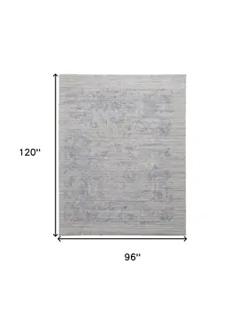 8' X 10' Gray And Blue Abstract Hand Woven Area Rug
