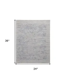 2' X 3' Blue and Gray Abstract Hand Woven Area Rug