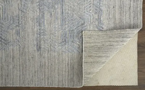 2' X 3' Blue and Gray Abstract Hand Woven Area Rug