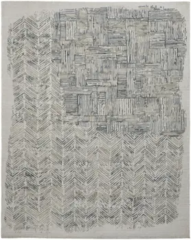 8' X 10' Green Blue And Ivory Abstract Hand Woven Area Rug