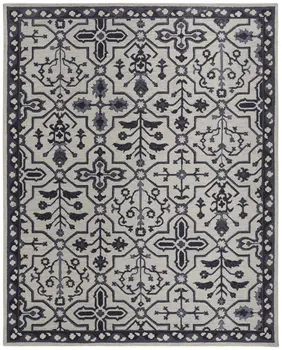 5' X 8' Taupe And Gray Wool Floral Tufted Handmade Stain Resistant Area Rug