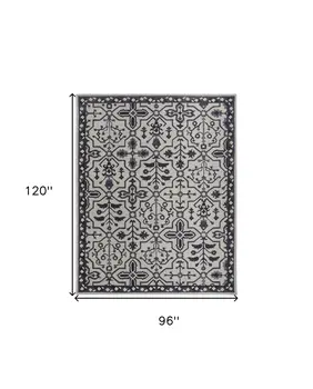 8' X 10' Taupe And Gray Wool Floral Tufted Handmade Stain Resistant Area Rug