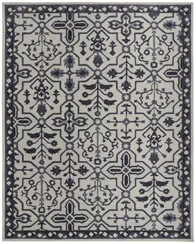 9' X 12' Taupe And Gray Wool Floral Tufted Handmade Stain Resistant Area Rug
