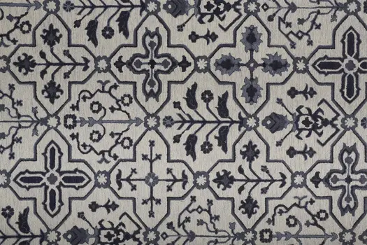 2' X 3' Taupe And Gray Wool Floral Tufted Handmade Stain Resistant Area Rug