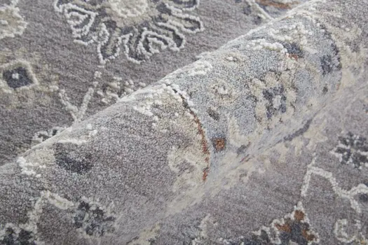 2' X 3' Gray Floral Power Loom Stain Resistant Area Rug