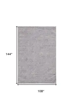 9' X 12' Gray Striped Power Loom Distressed Stain Resistant Area Rug