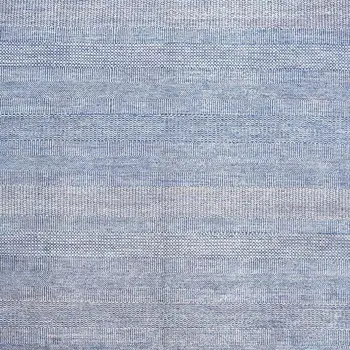 2' X 3' Blue and Silver Wool Striped Hand Knotted Area Rug