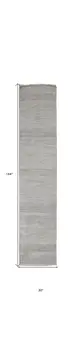 12' Silver Wool Striped Hand Knotted Runner Rug