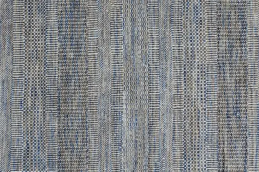 12' Silver Wool Striped Hand Knotted Runner Rug