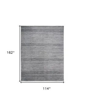 10' X 13' Silver Wool Striped Hand Knotted Area Rug