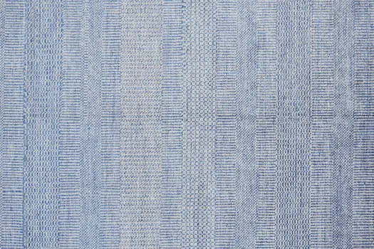 10' X 13' Blue And Silver Wool Striped Hand Knotted Area Rug