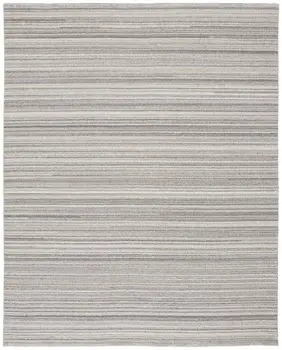 5' X 8' Gray And Taupe Wool Hand Woven Stain Resistant Area Rug